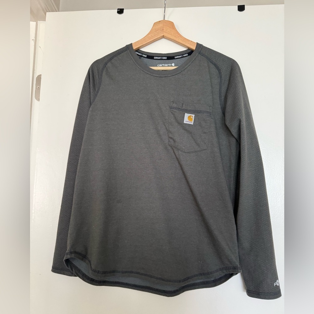 Carhartt FORCE RELAXED LS T-SHIRT in Dark Gray